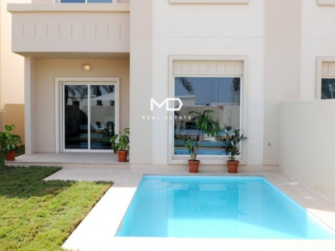 Private Pool and Garden | Single Corner Row |Arabian Style in Al Reef Villas